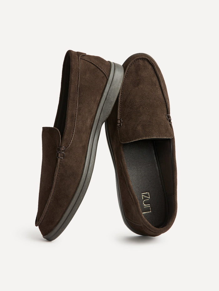 Apparel Brown Suede Leather Loafers