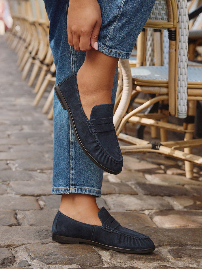 Belmont Navy Suede Loafers