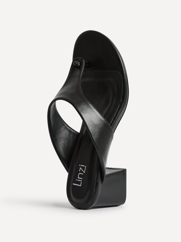 Briar Black Toe Post Mule Heels
