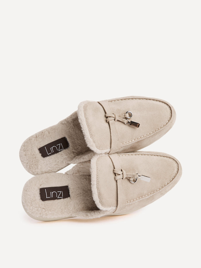 Dover Mocha Faux Fur Mule loafers