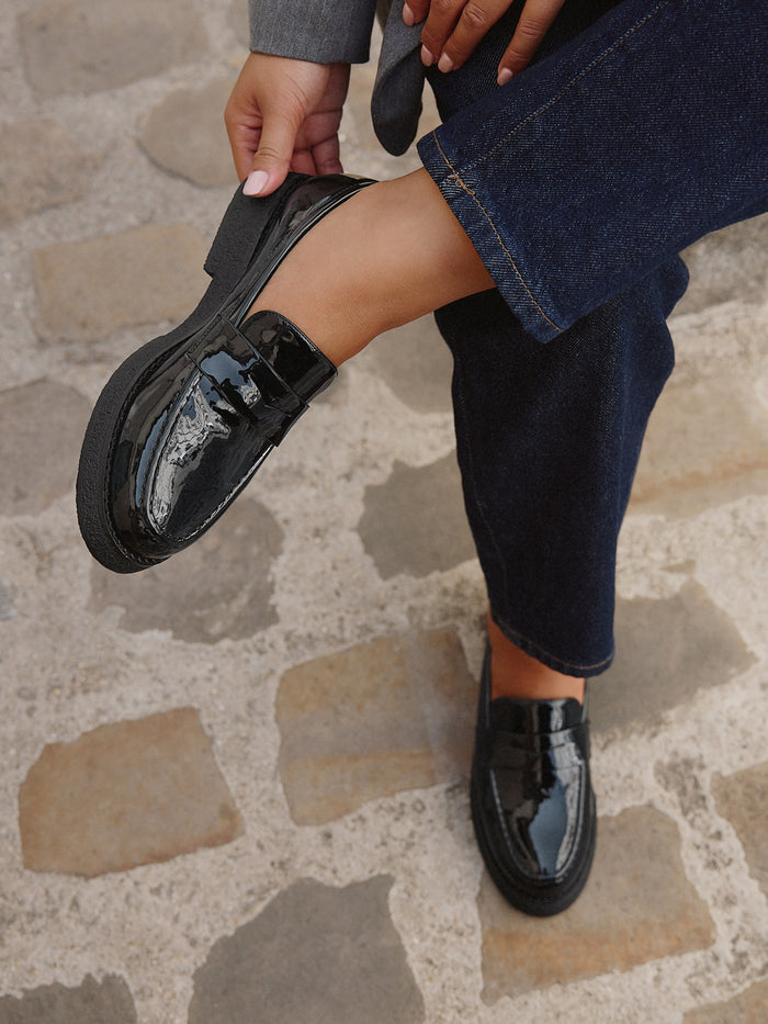 Hilton Black Patent Penny Loafer
