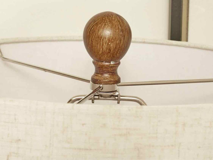 'Kerala Cast Resin Turned Table Lamp With Linen Shade