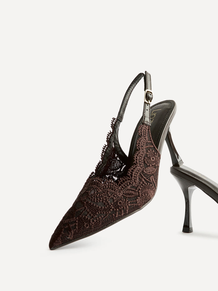 Serenity Brown Lace Court Heels