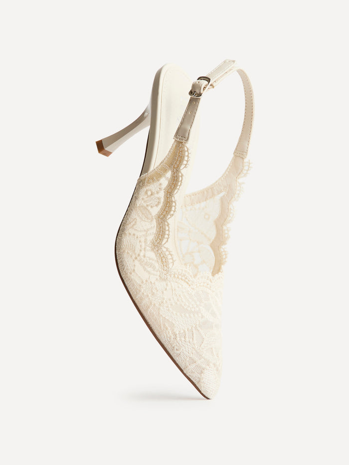 Serenity Ivory Lace Court Heels
