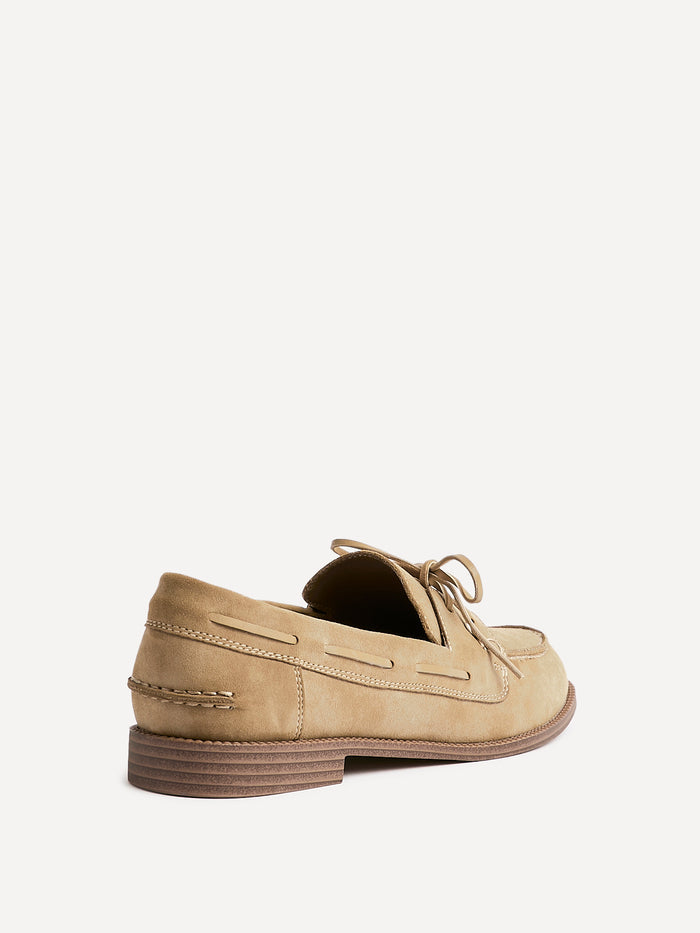 Vanish Beige Faux Suede Loafers