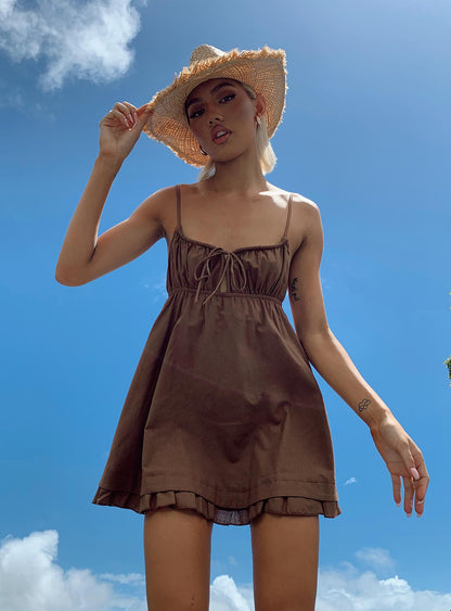 Empress Of Love Mini Dress Brown