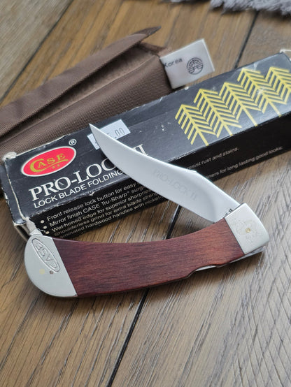 1983 Case XX Pro-Lock II Lockback Folding Knife Wood Handles New Grind Blades