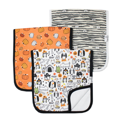3 Pack Premium Burp Cloths - Bones