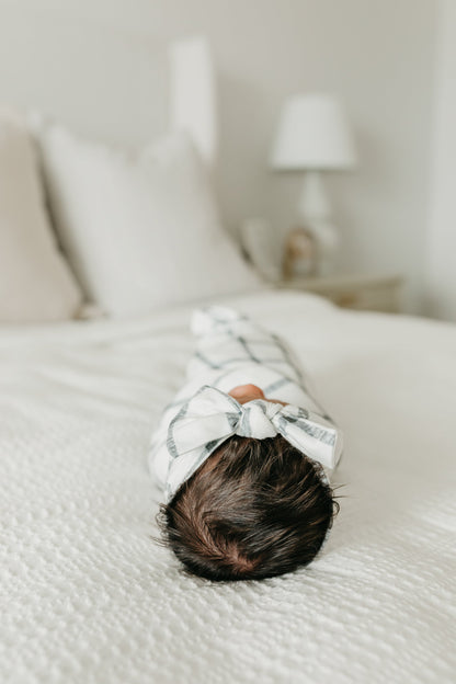 Knit Headband Bow - Ledger