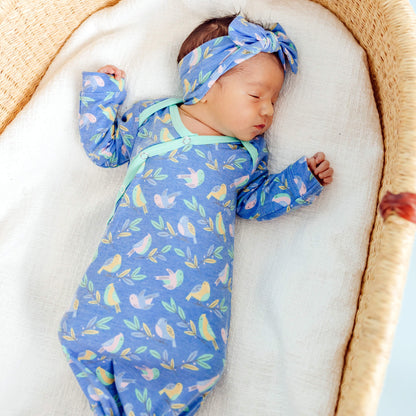 Newborn Knotted Gown - Birdie