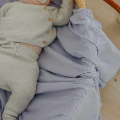 Rib Knit Swaddle Blanket - Periwinkle