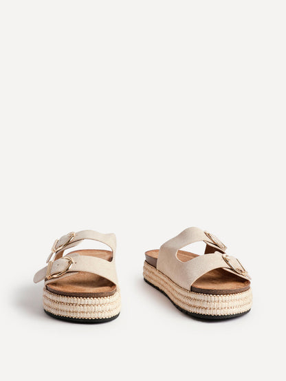 Alabama Nude Plaited Flatform Sliders