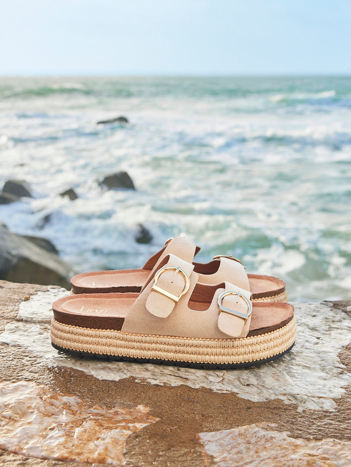 Alabama Nude Plaited Flatform Sliders