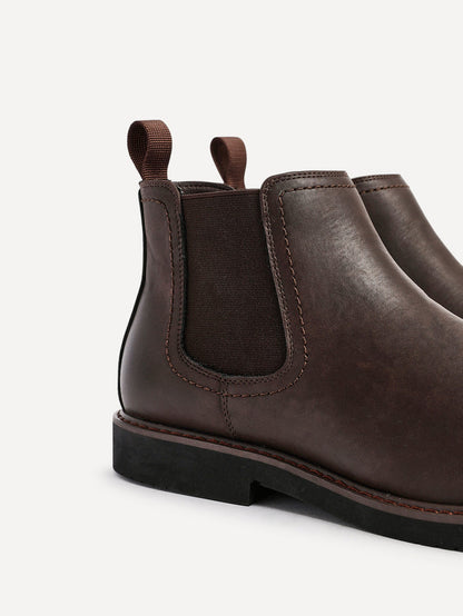 Alessandro Mens Brown Faux Leather Chelsea Boots