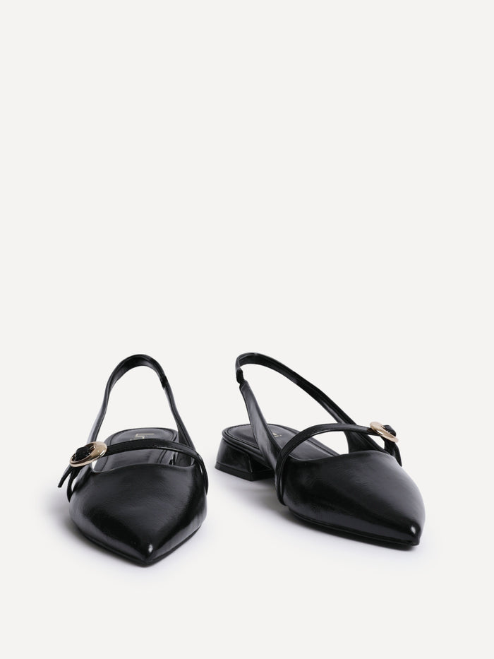 Align Black Faux Leather Ballet Flats