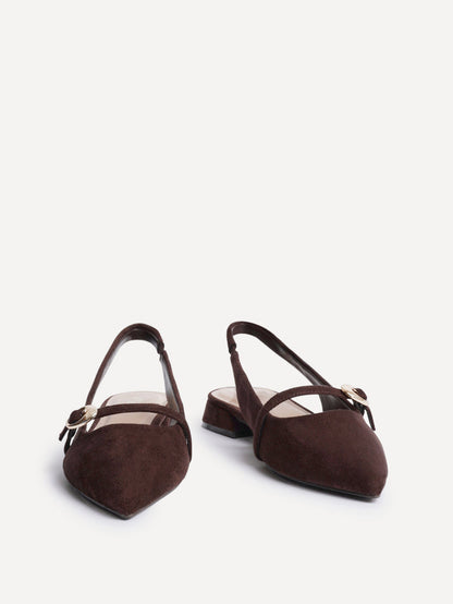 Align Brown Faux Suede Ballet Flats