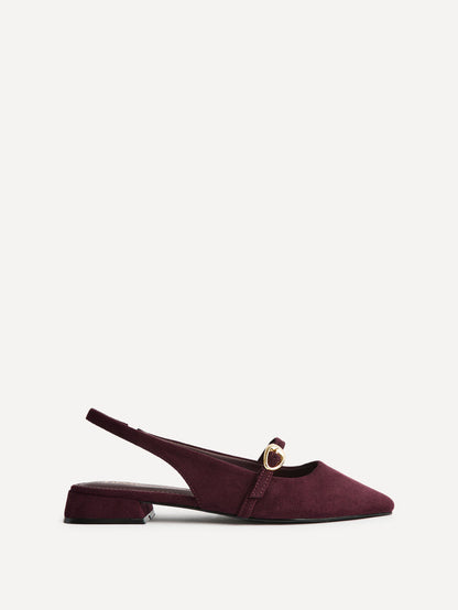 Align Burgundy Faux Suede Ballet Flats
