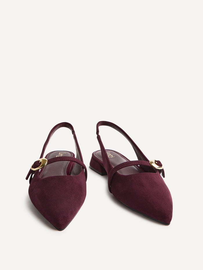 Align Burgundy Faux Suede Ballet Flats