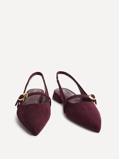 Align Burgundy Faux Suede Ballet Flats