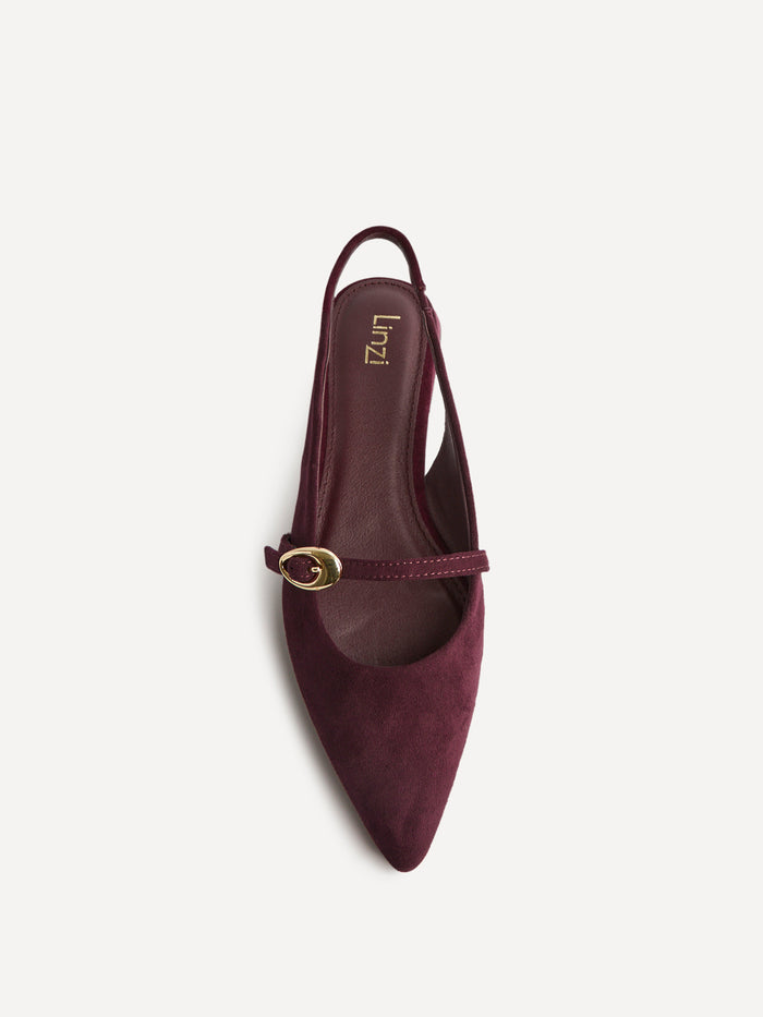 Align Burgundy Faux Suede Ballet Flats