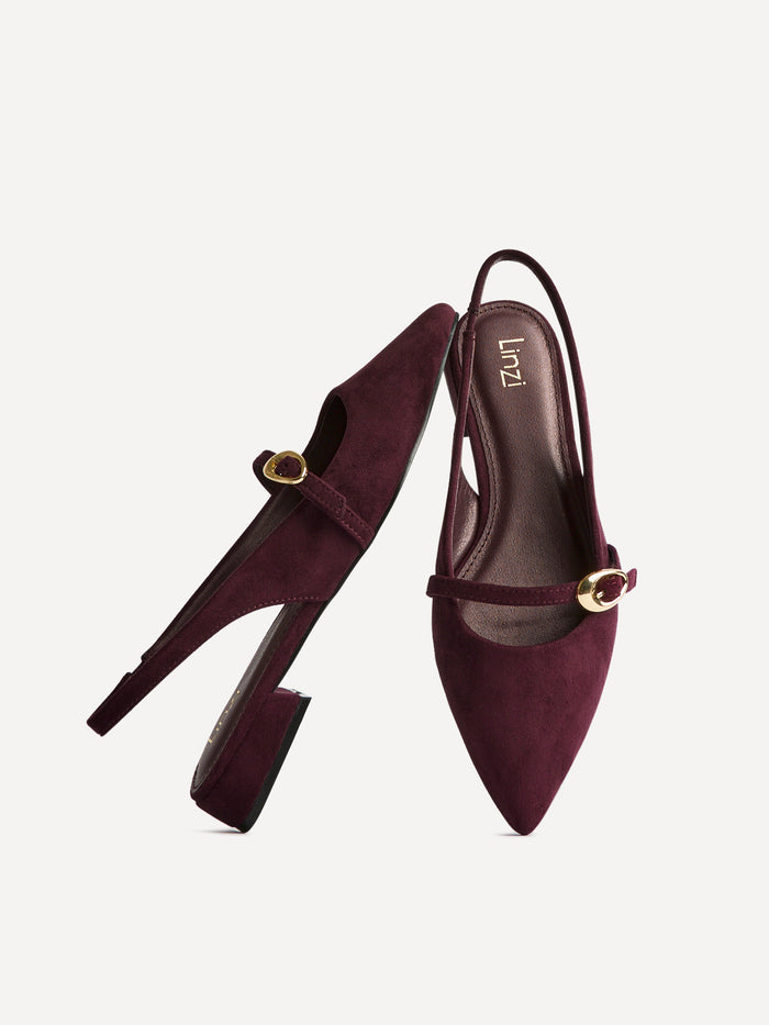Align Burgundy Faux Suede Ballet Flats