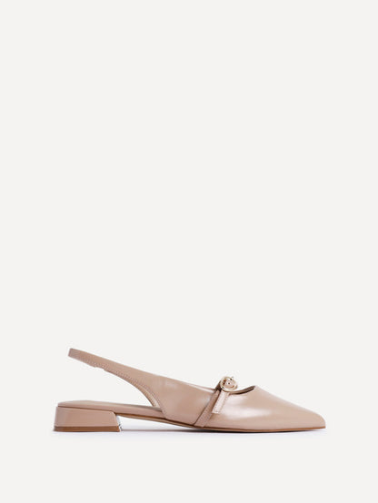 Align Nude Faux Leather Ballet Flats