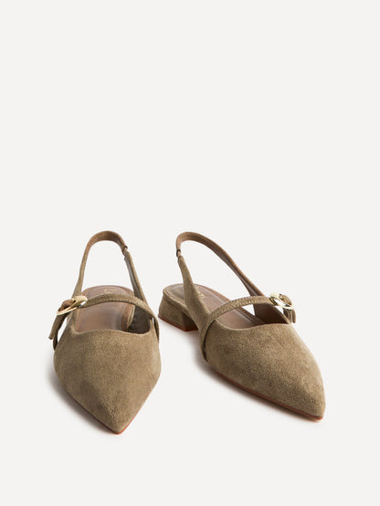 Align Taupe Faux Suede Ballet Flats