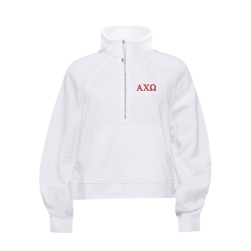 Alpha Chi Omega lululemon Scuba Oversized FUNNEL-Neck Half Zip - Letters