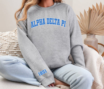 Alpha Delta Pi Varsity Crewneck 1851