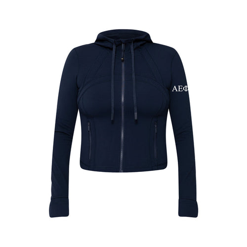 Alpha Epsilon Phi lululemon Define Cropped Hooded Jacket Nulu - NAVY