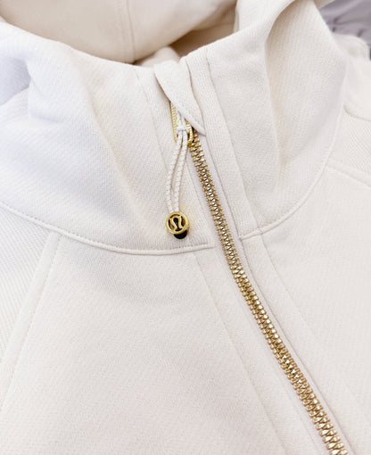 Alpha Epsilon Phi lululemon Scuba Oversized Half-Zip Hoodie - Ivory & Gold