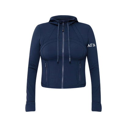 Alpha Gamma Delta lululemon Define Cropped Hooded Jacket Nulu - NAVY