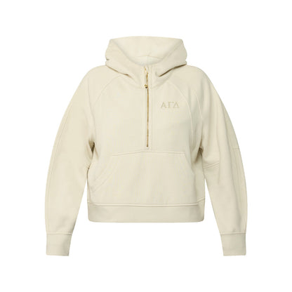 Alpha Gamma Delta lululemon Scuba Oversized Half-Zip Hoodie - Ivory & Gold