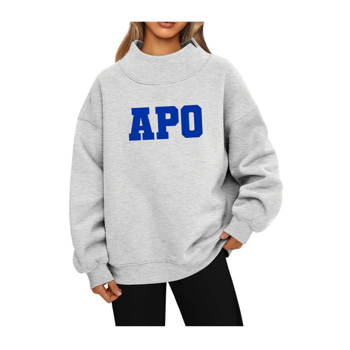 Alpha Phi Omega Mock Neck Sweatshirt - APO