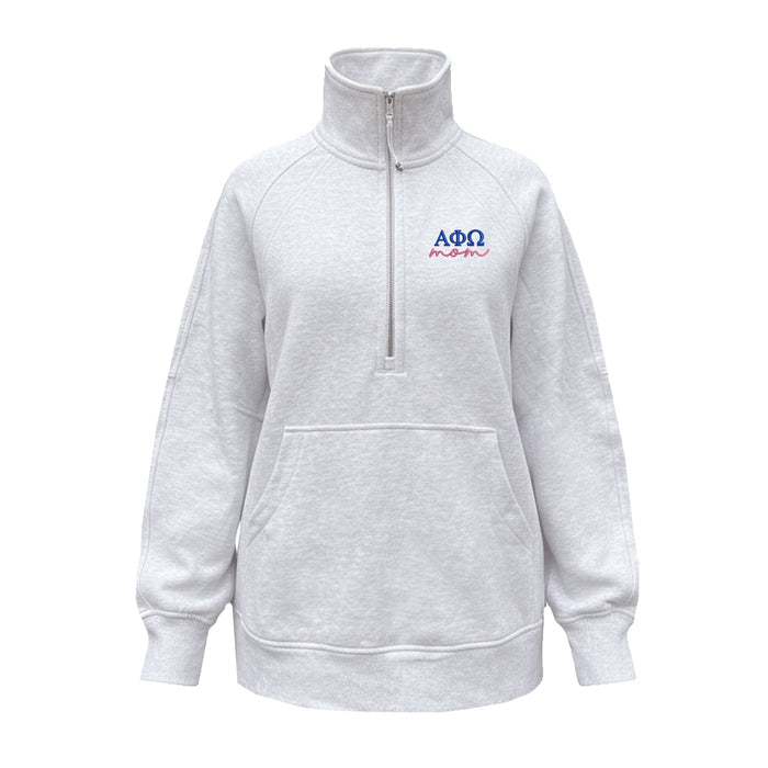 Alpha Phi Omega MOM lululemon Scuba Oversized Funnel-Neck Half Zip Long - MOM