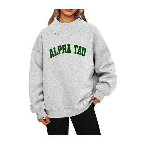 Alpha Sigma Tau Mock Neck Sweatshirt - ALPHA TAU