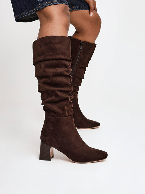 Alpine Brown Long Heeled Boots