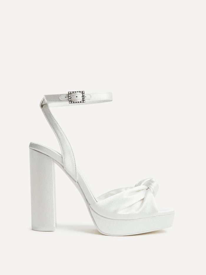 Altar Bridal Ivory Satin Platform Heeled Sandals