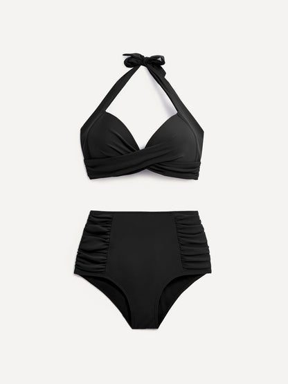 Amalfi Black High Waisted Tummy Control Bikini