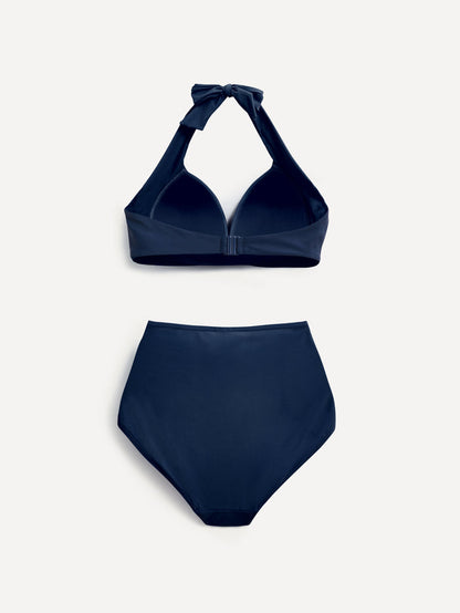 Amalfi Navy High Waisted Tummy Control Bikini