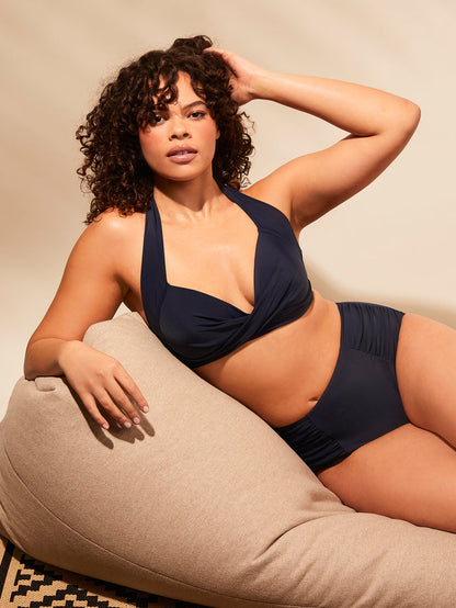 Amalfi Navy High Waisted Tummy Control Bikini