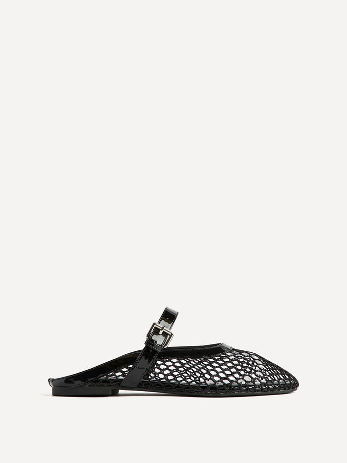 Anessa Black Mesh Mules