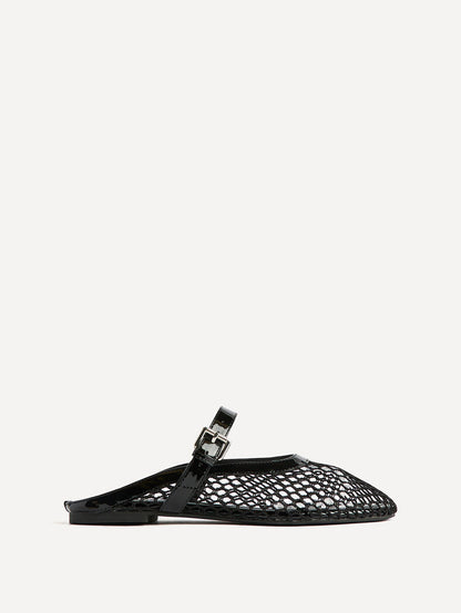 Anessa Black Mesh Mules