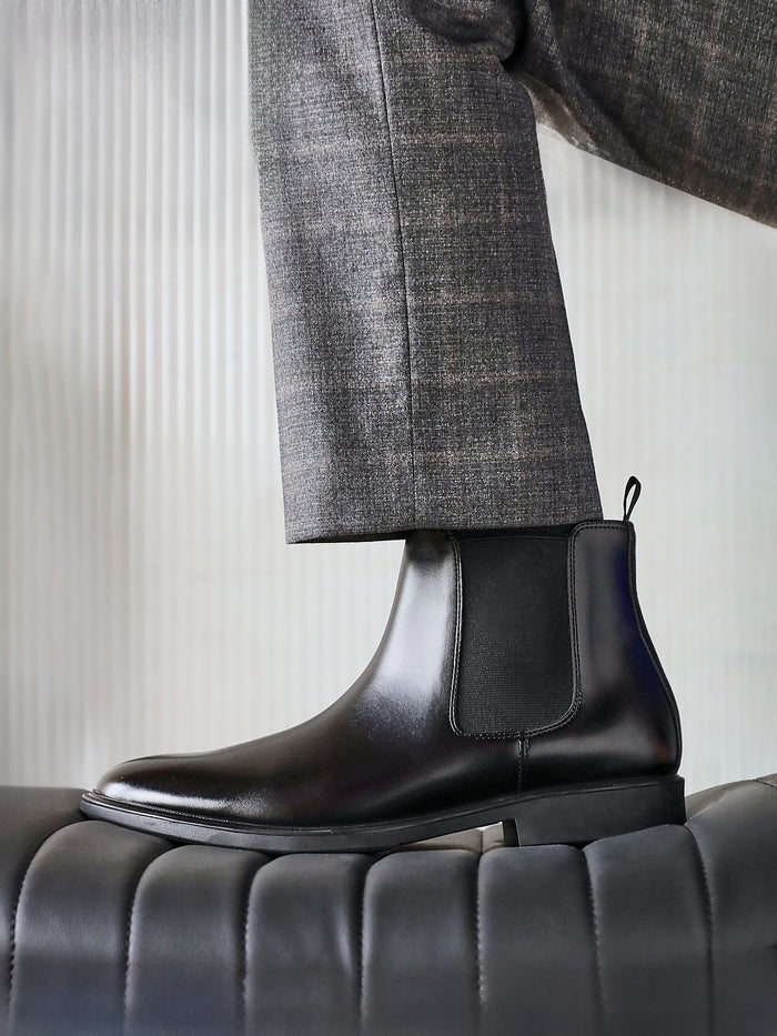 Antonio Mens Black Faux Leather Chelsea Boots