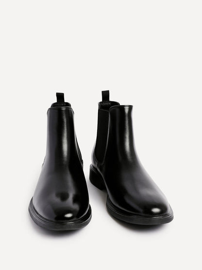 Antonio Mens Black Faux Leather Chelsea Boots