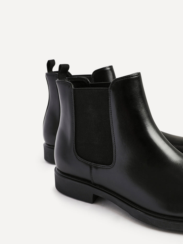 Antonio Mens Black Faux Leather Chelsea Boots