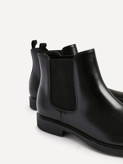 Antonio Mens Black Faux Leather Chelsea Boots