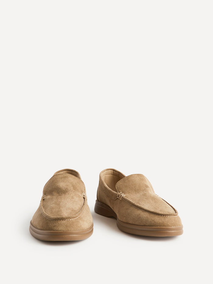 Apparel Beige Suede Leather Loafers