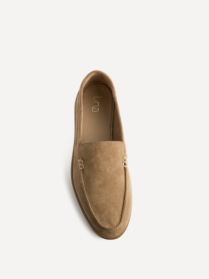 Apparel Beige Suede Leather Loafers