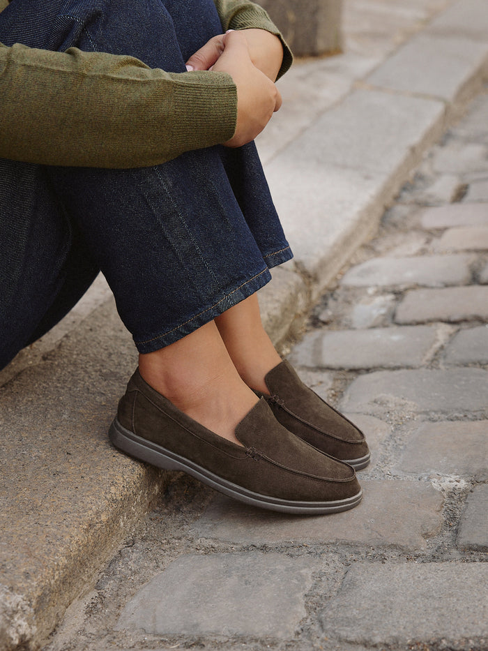 Apparel Brown Suede Leather Loafers